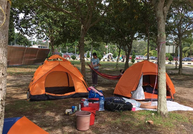 orange tents