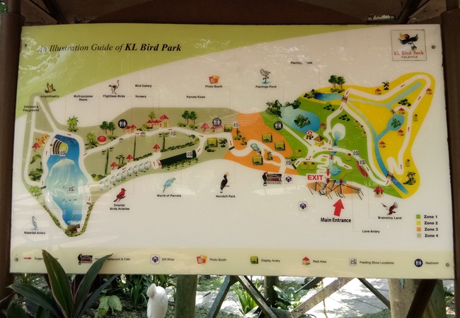 KL bird park map